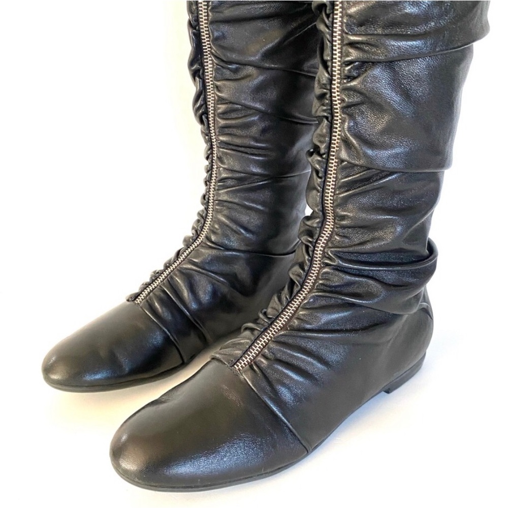 Giuseppe Zanotti Genuine Leather OTK Ruched Front Zipper Closure Boots - Picture 8 of 16